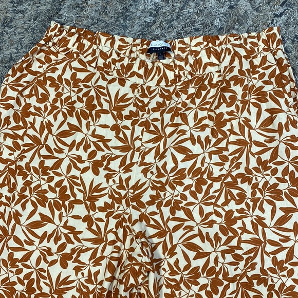 Eloquii 55% linen 45% viscose pull on elastic waist wide leg printed pants sz 22 - Picture 2 of 12